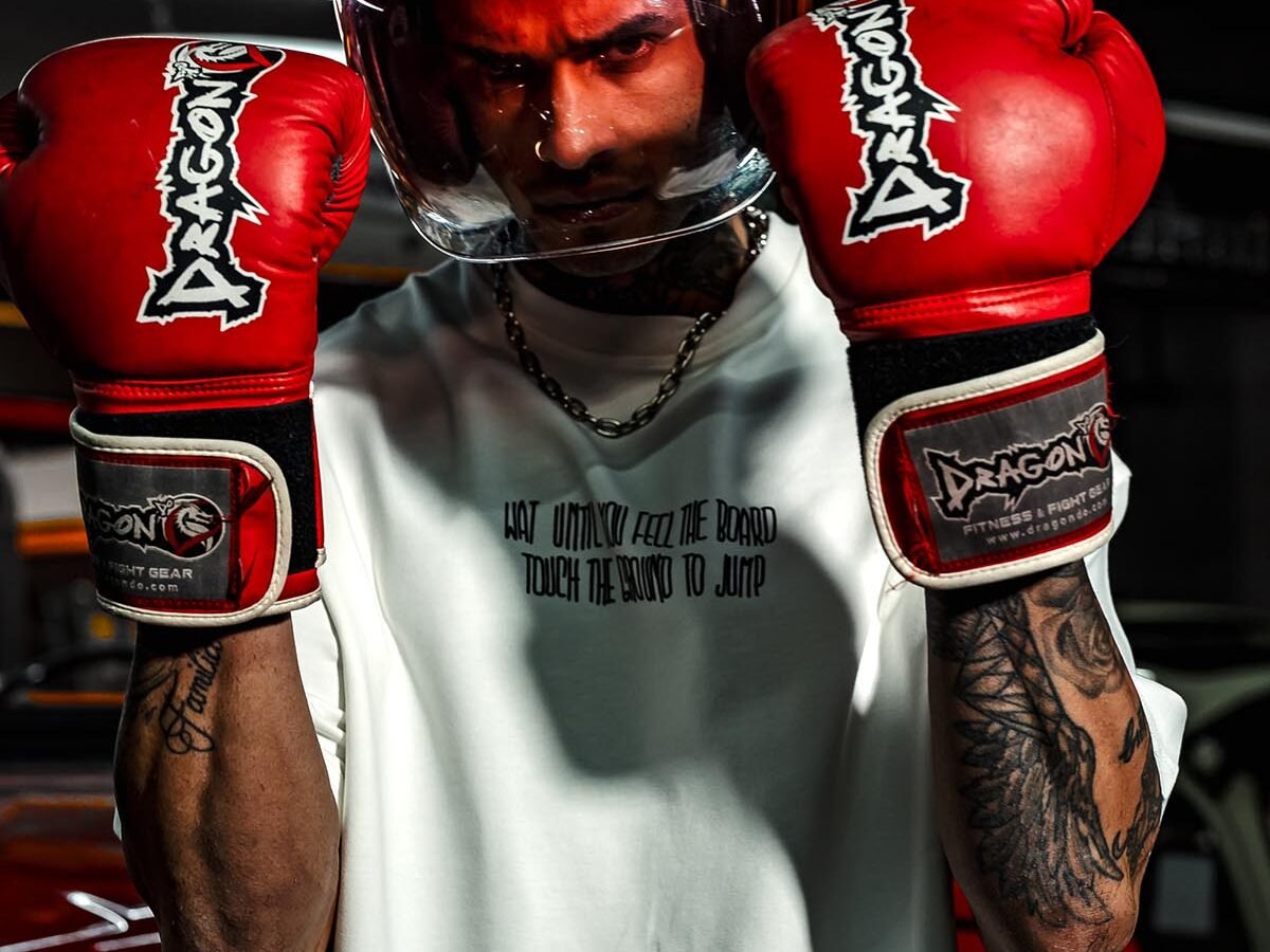 Rocky Balboa Collection Patched Oversize White T-Shirt