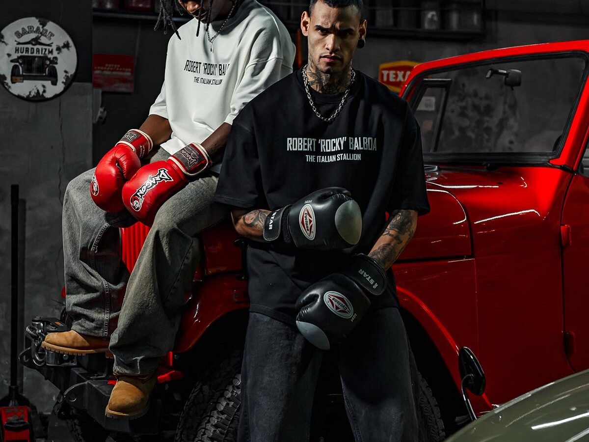 Robert Rocky Balboa Printed Oversize White T-Shirt