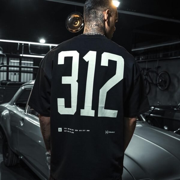 312 A Project Printed Oversize Black T-Shirt