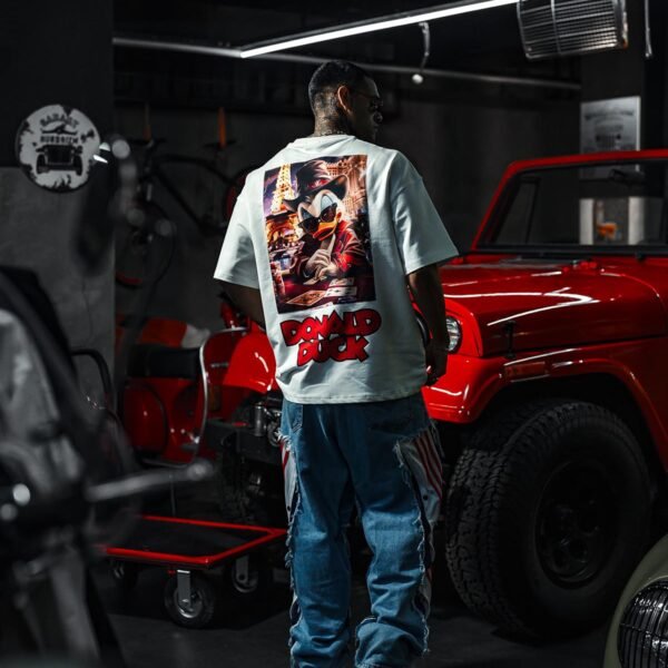 Donald Duck Patched Oversize White T-Shirt