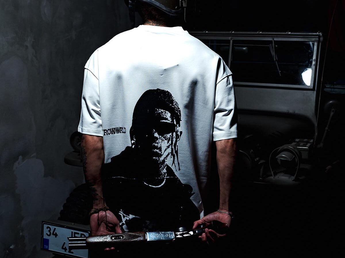 Travis Scott Back Print Oversize White T-Shirt