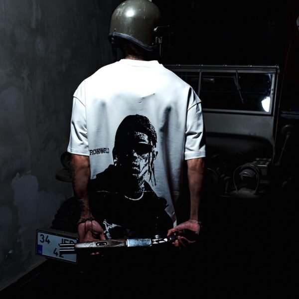 Travis Scott Back Print Oversize White T-Shirt