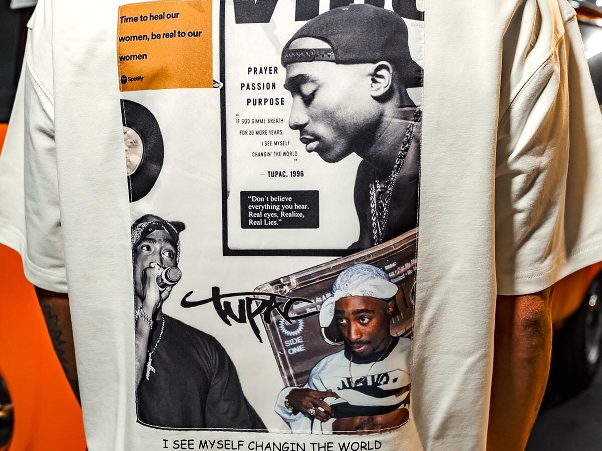 Tupac I See Patched Oversize White T-Shirt