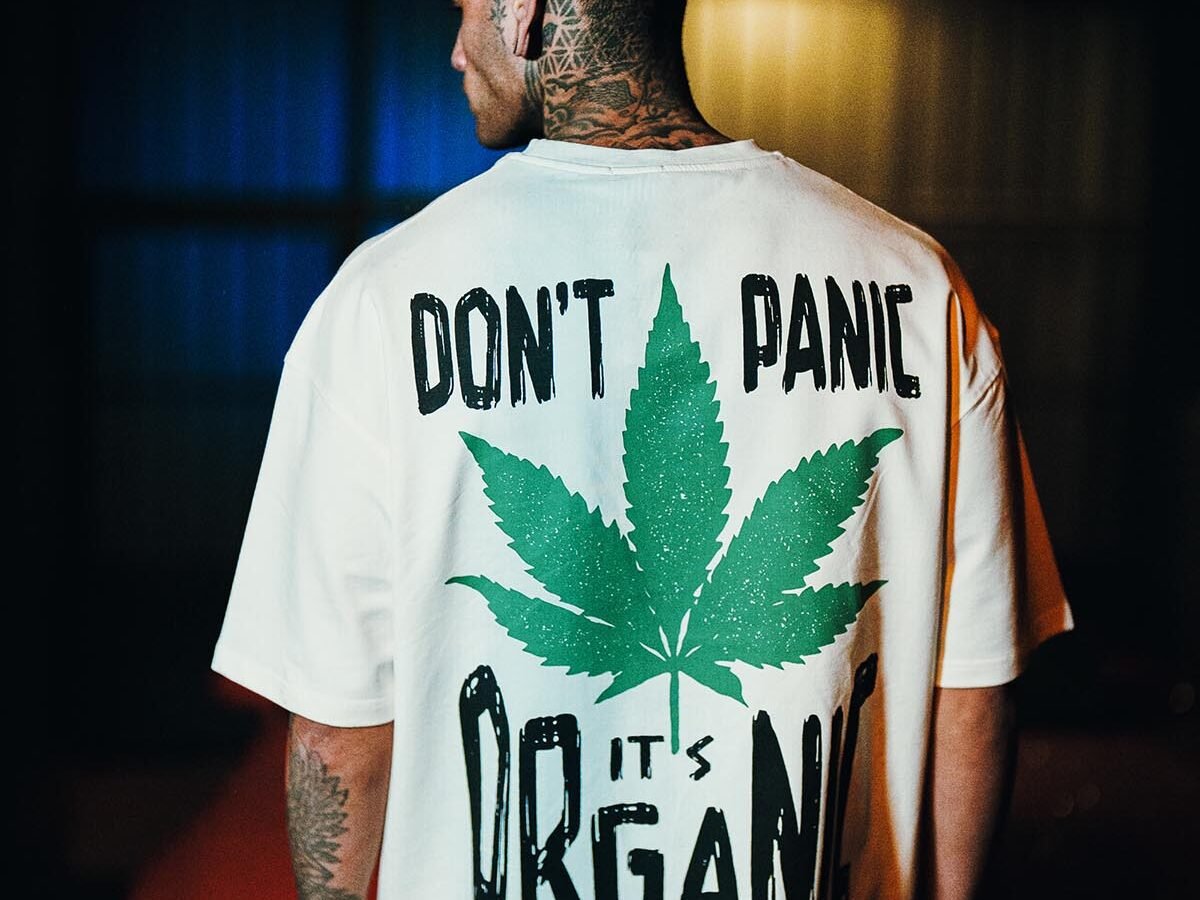 Don't Panic Printed Oversize White T-shirt