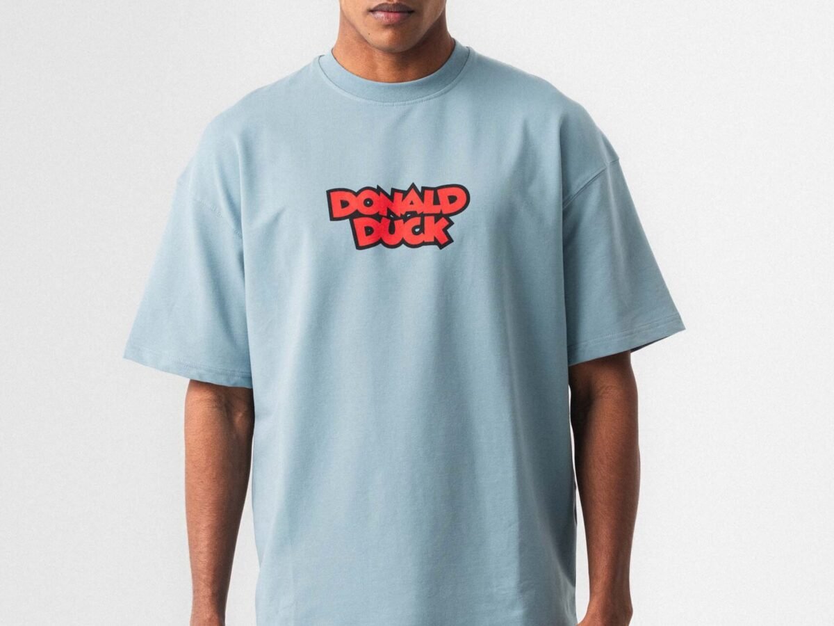 Donald Duck Pudra Oversize Baskılı T-Shirt
