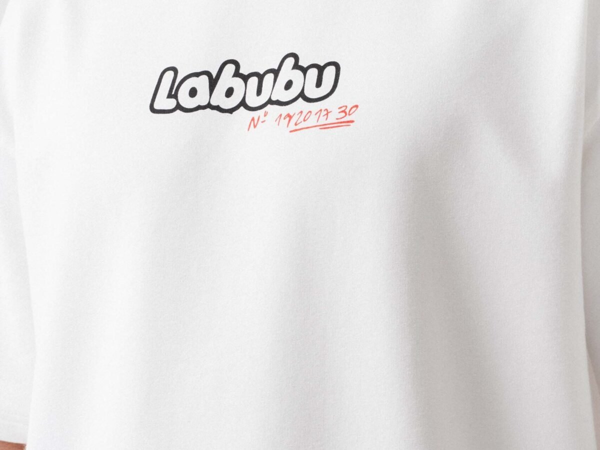 Labubu Beyaz Oversize Baskılı T-Shirt