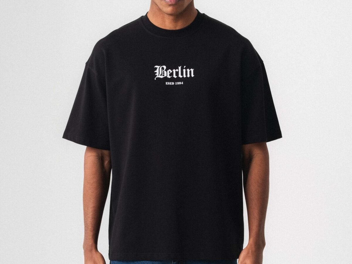 Berlin 1994 Siyah Oversize Baskılı T-Shirt