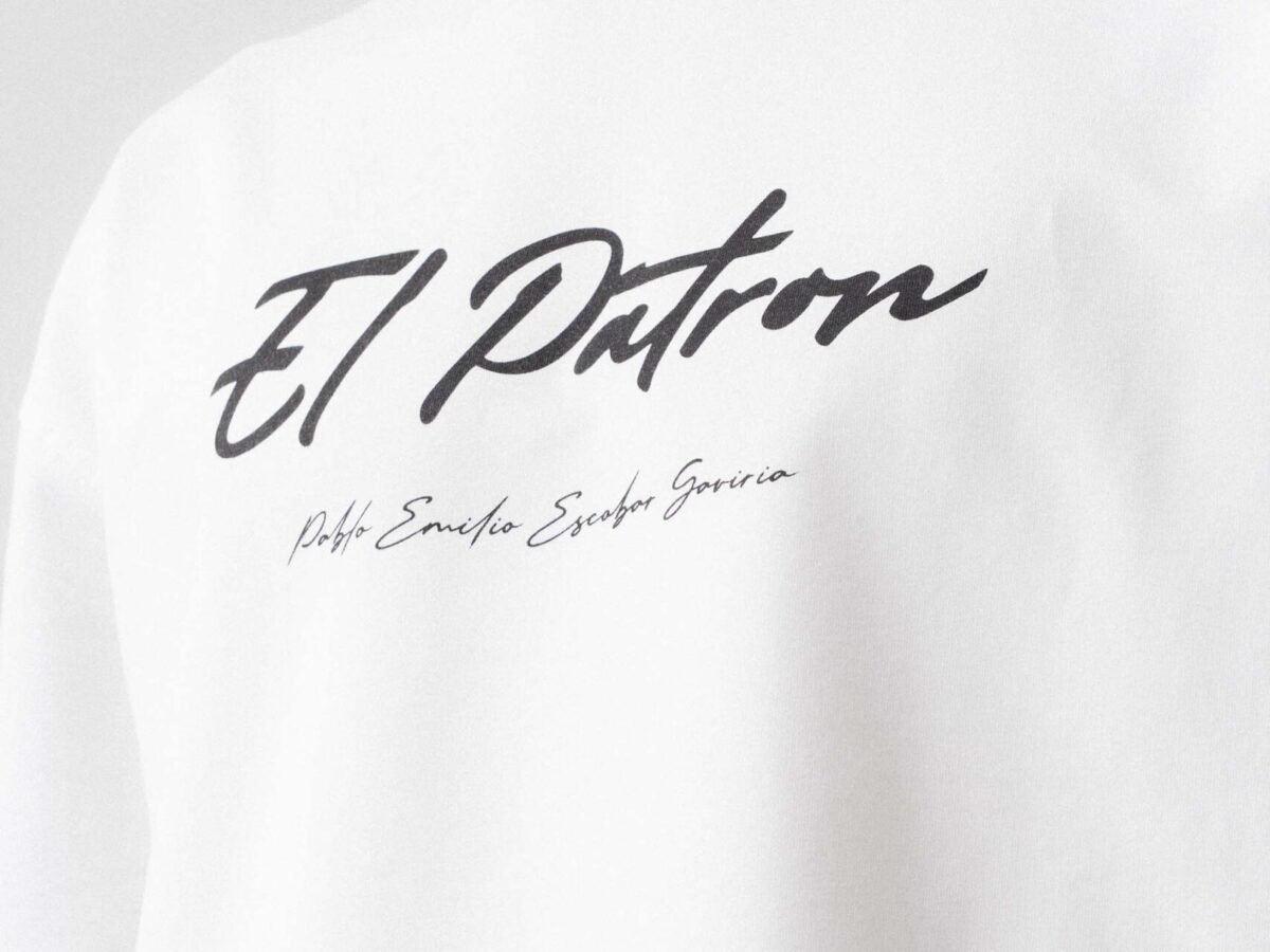 El Patron Beyaz Oversize Baskılı T-Shirt