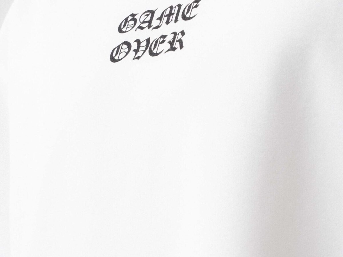 Game Over Beyaz Oversize Baskılı T-Shirt