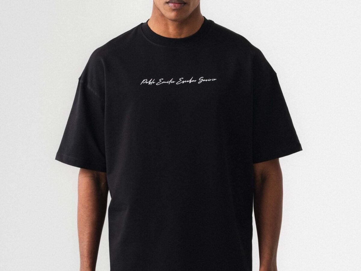 Pablo Emilio Escobar Siyah Oversize Baskılı T-Shirt