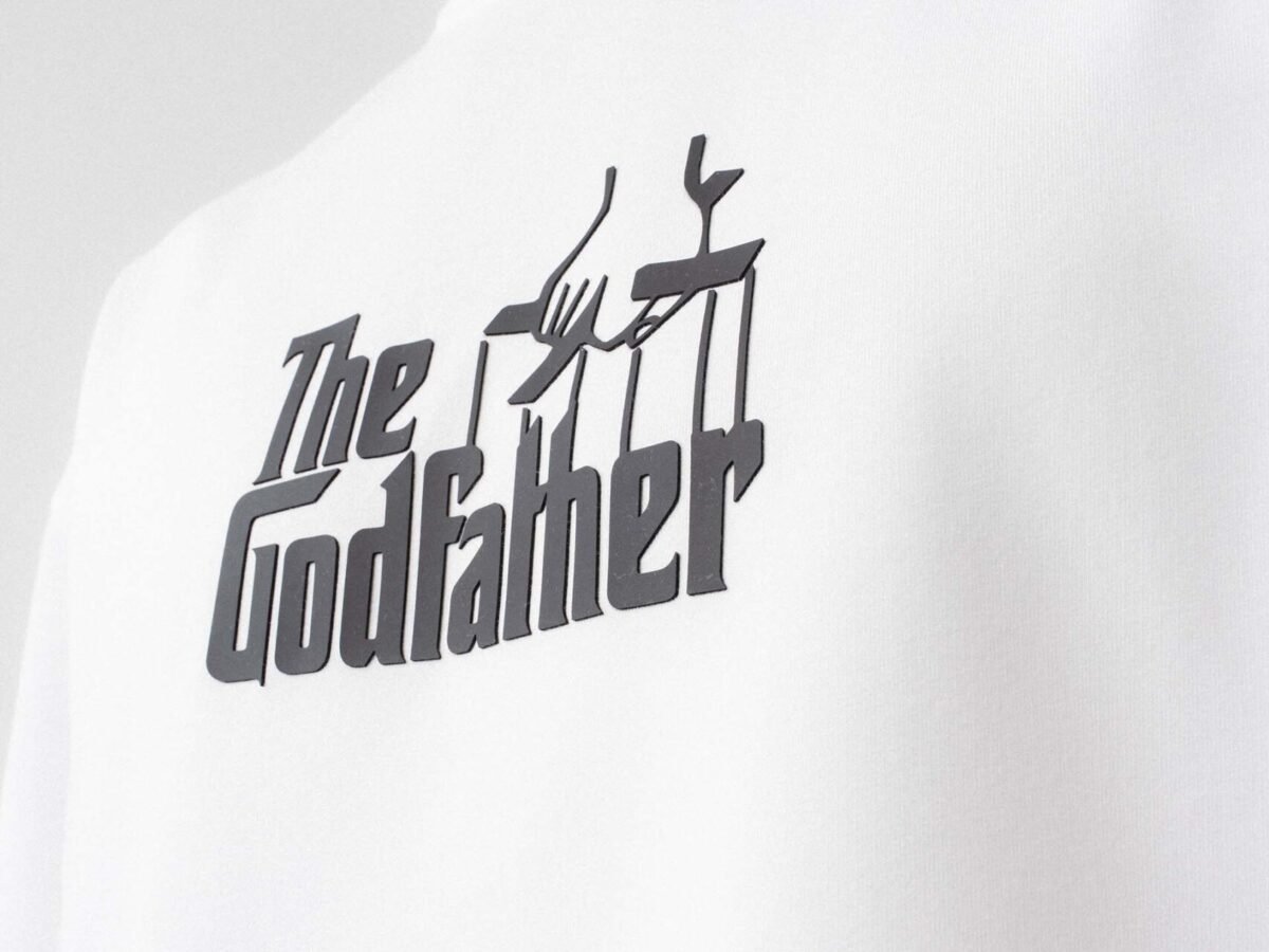 The Godfather Beyaz Oversize Baskılı T-Shirt