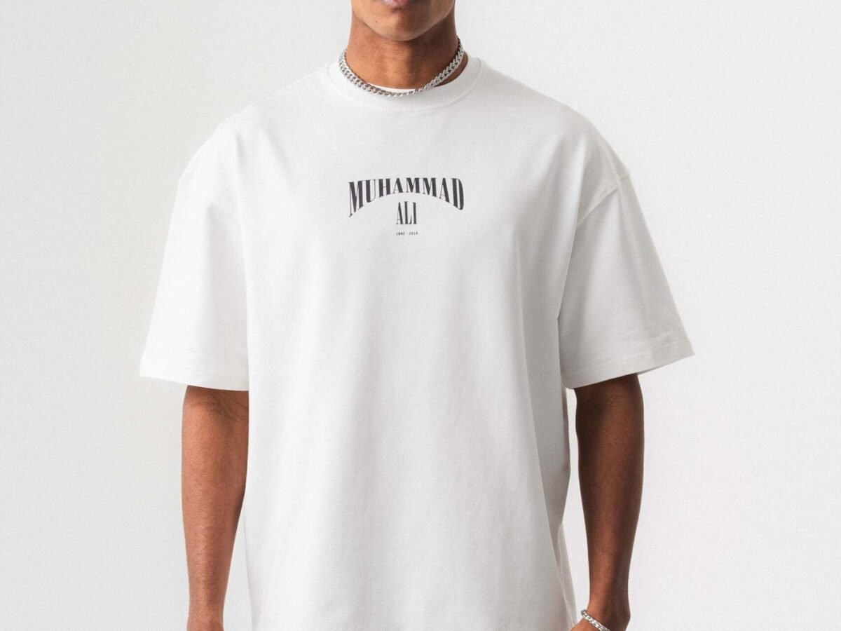 The Greatest Muhammed Ali Beyaz Oversize Baskılı T-Shirt