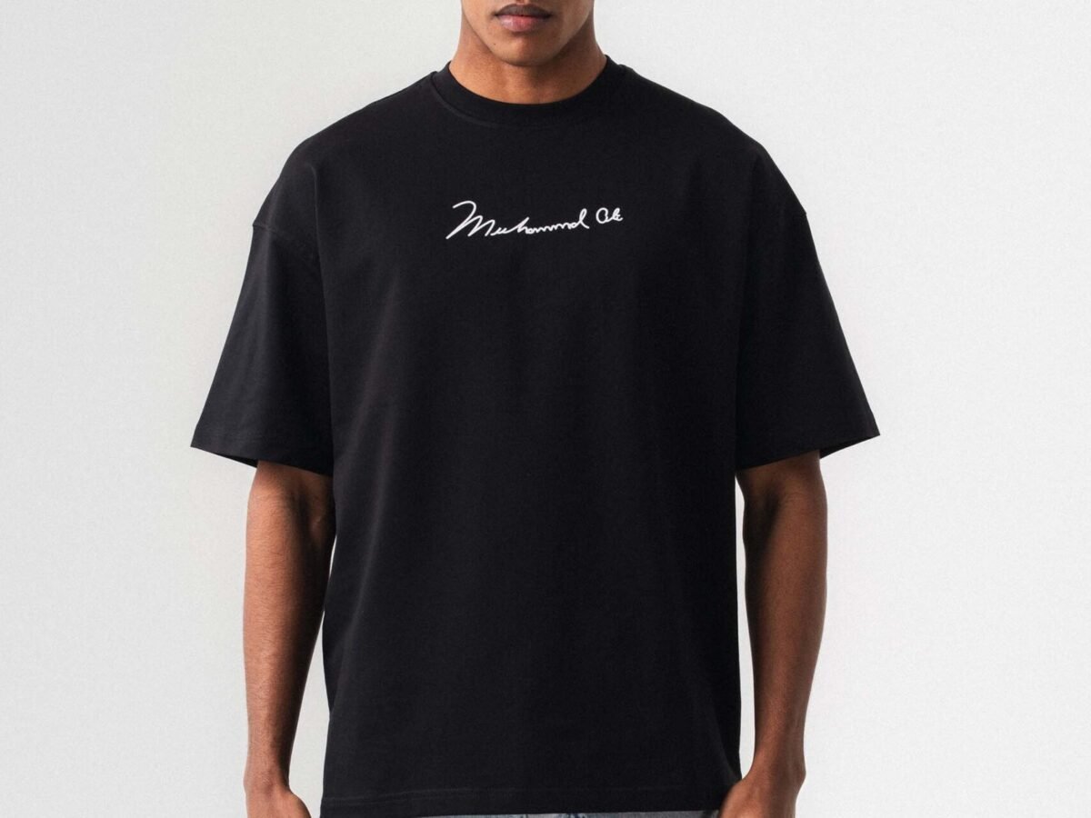 The Greatest Muhammed Ali Siyah Oversize Baskılı T-Shirt