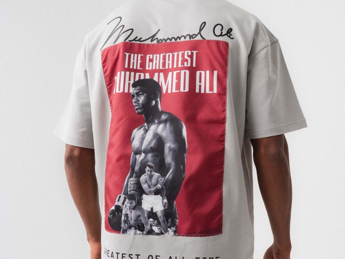 The Greatest Muhammed Ali Gri Oversize Baskılı T-Shirt