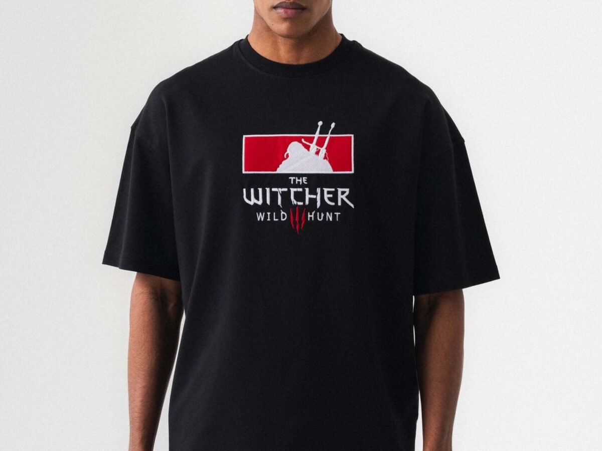 The Witcher Siyah Oversize Baskılı T-Shirt