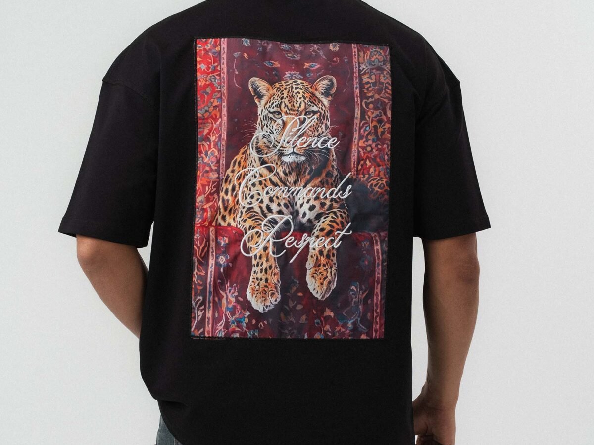 Respect Etnik Desen Black Oversize Printed T-Shirt