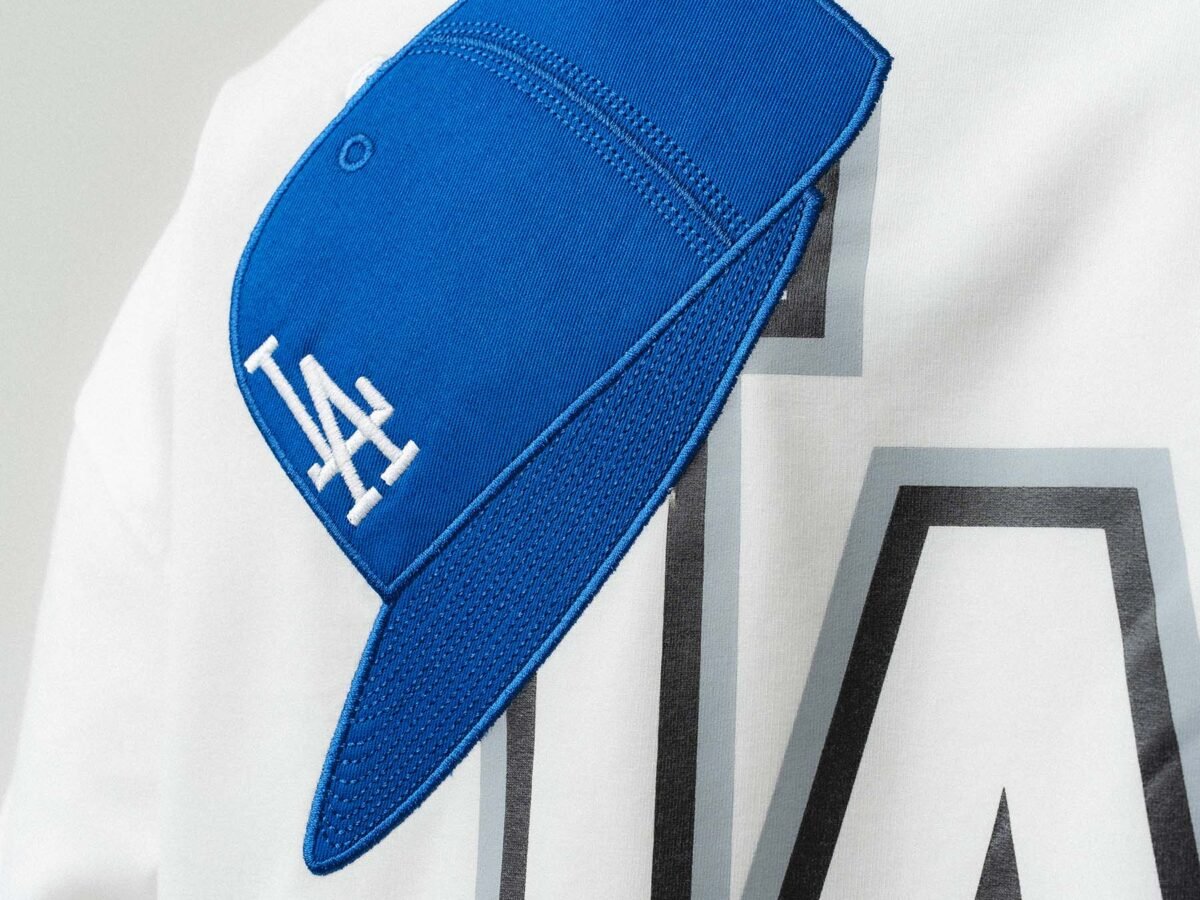 LA Embroidered White Oversize Printed T-Shirt