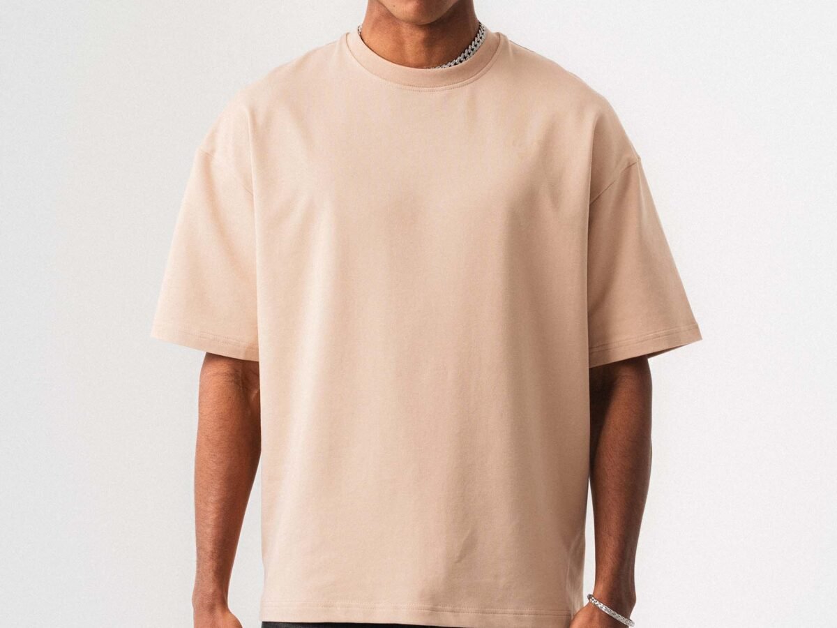 Oversize Basic Light Beige T-Shirt