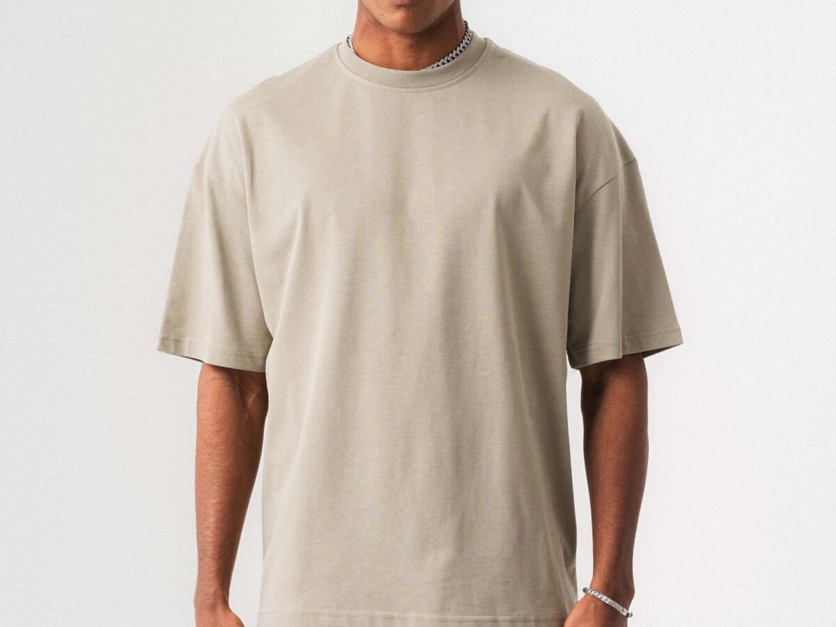 Oversize Basic Beige T-Shirt