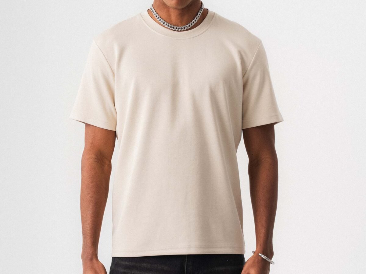 Oversize Basic Cream T-Shirt
