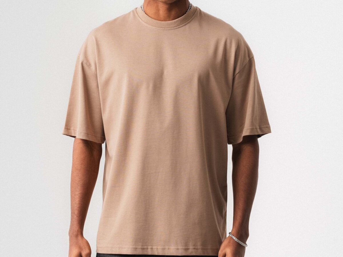 Oversize Basic Light Beige T-Shirt