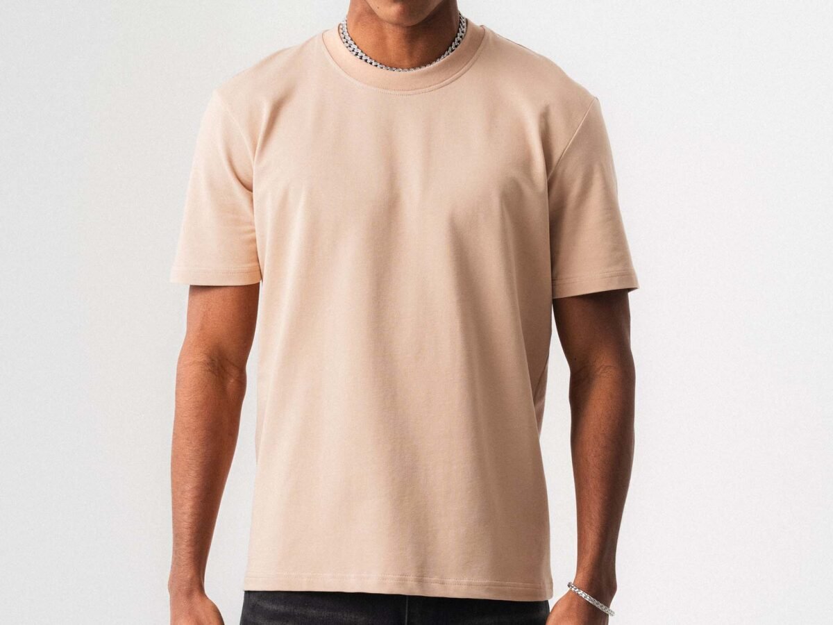 Oversize Basic Light Beige T-Shirt