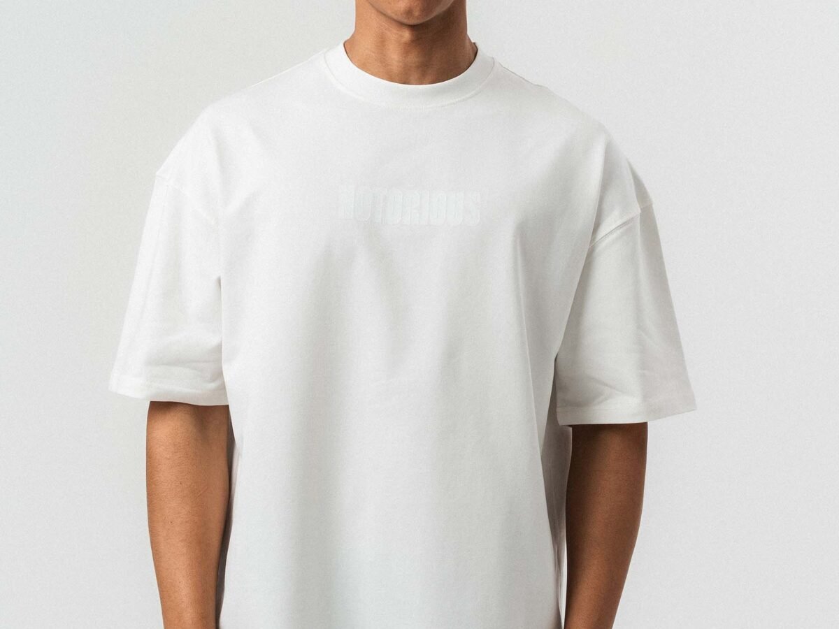 Biggie Smalls Kabartma Printed White Oversize Printed T-Shirt