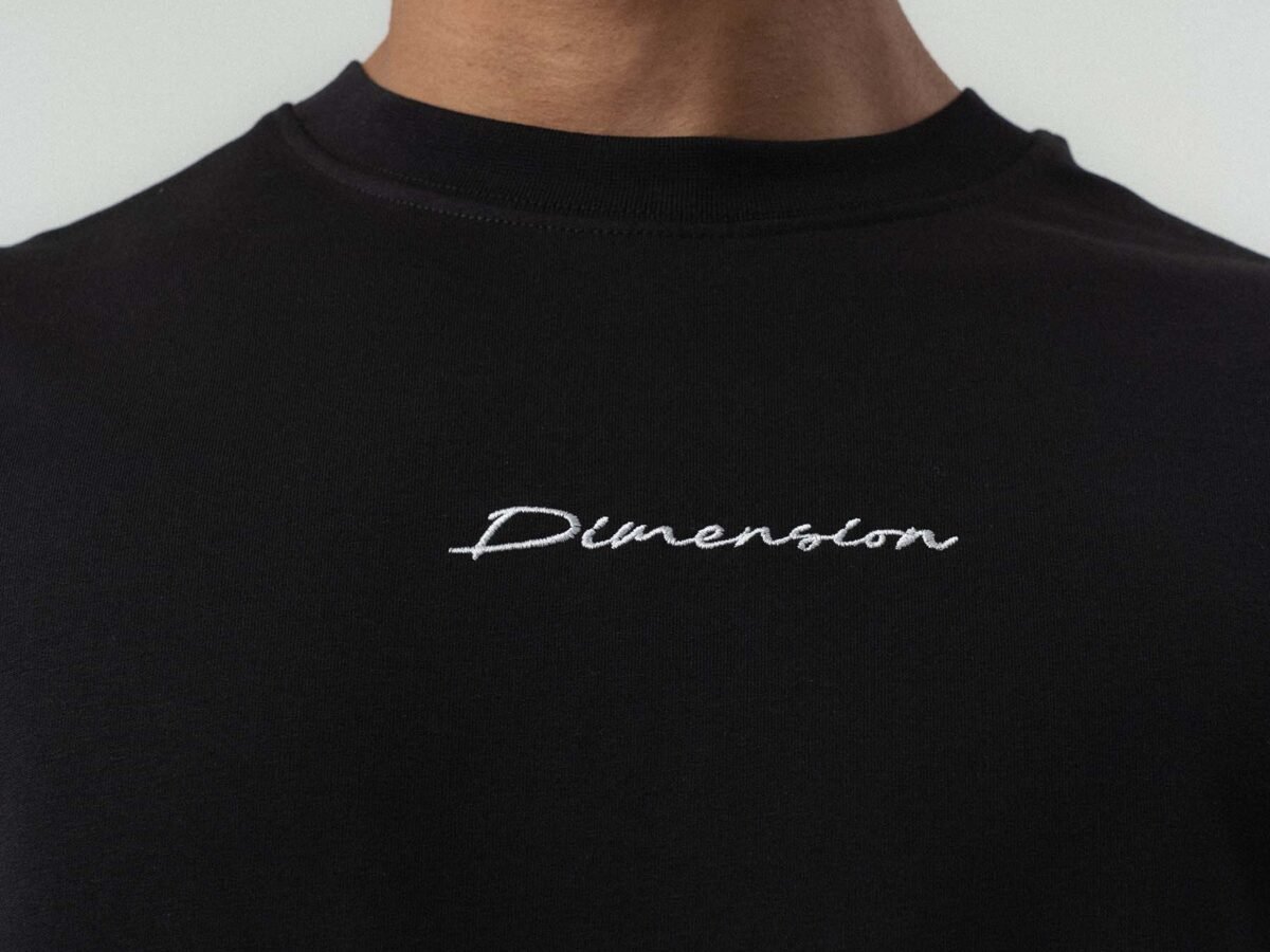 Etnik Desen Embroidered Black Oversize Printed T-Shirt