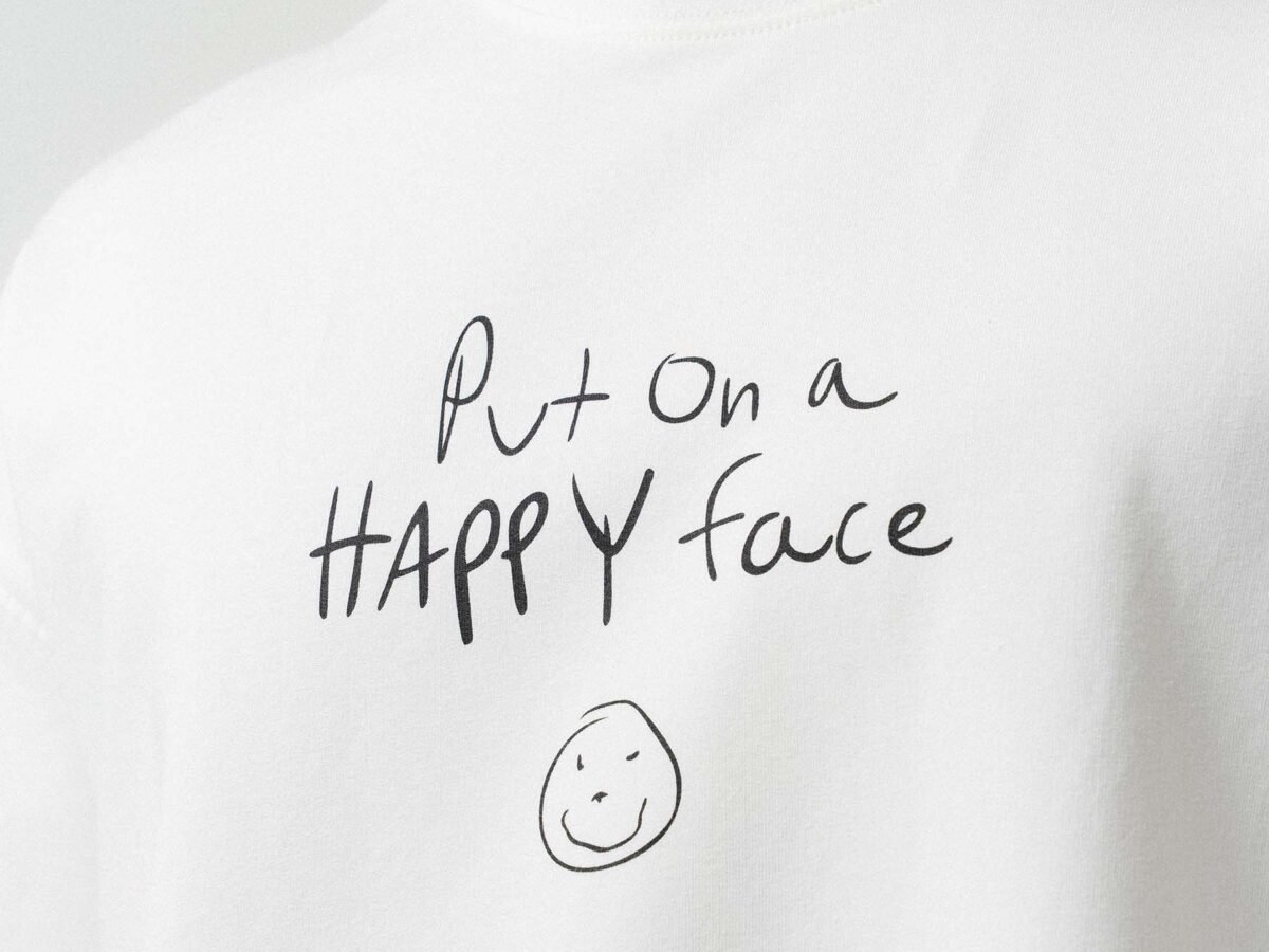 Joker Put On Happy Face Printed White Oversize Printed T-Shirt