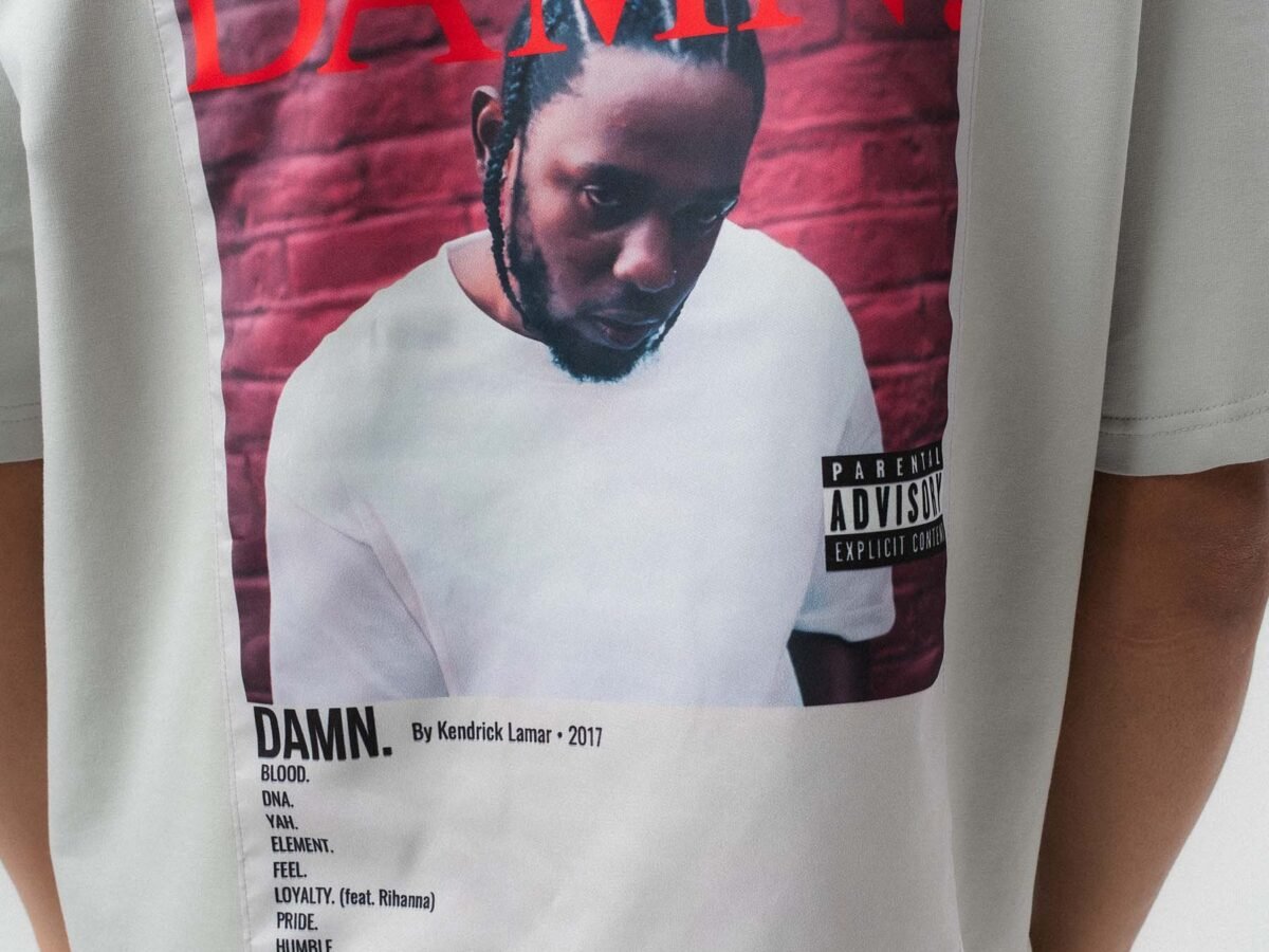 Kendrick Lamar Printed Gray Oversize Printed T-Shirt