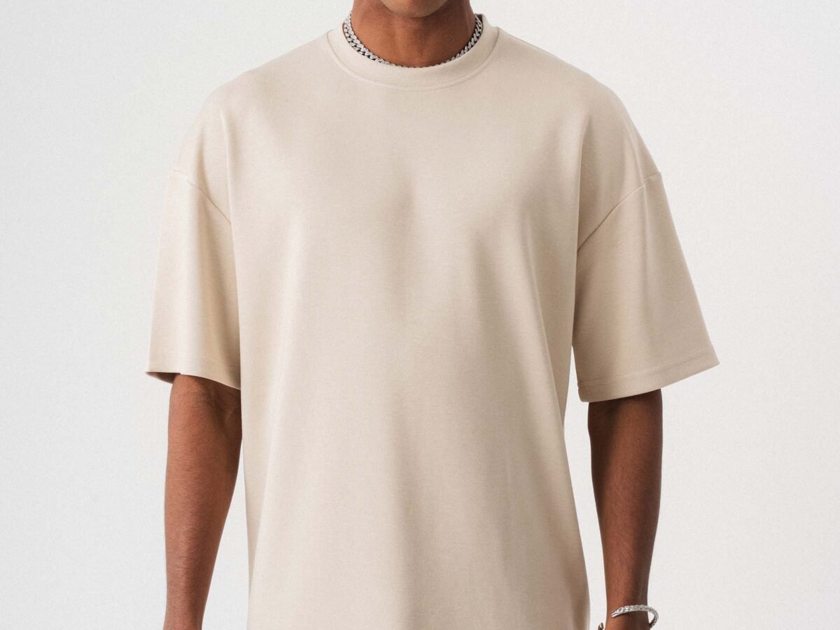 Oversize Basic Cream T-Shirt