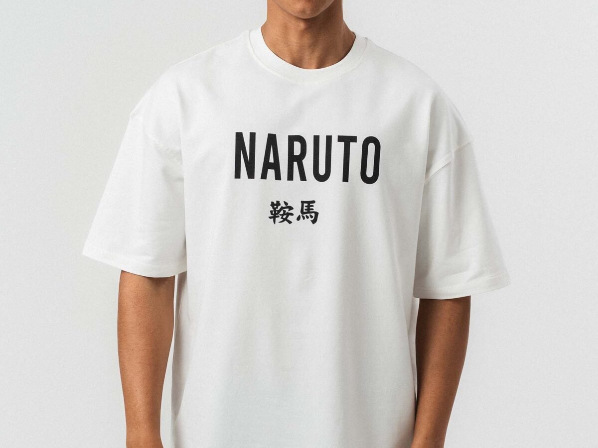 Naruto Printed White Oversize Printed T-Shirt