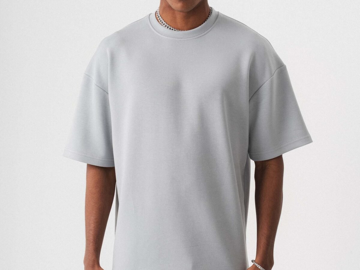 Oversize Basic Light Gray T-Shirt
