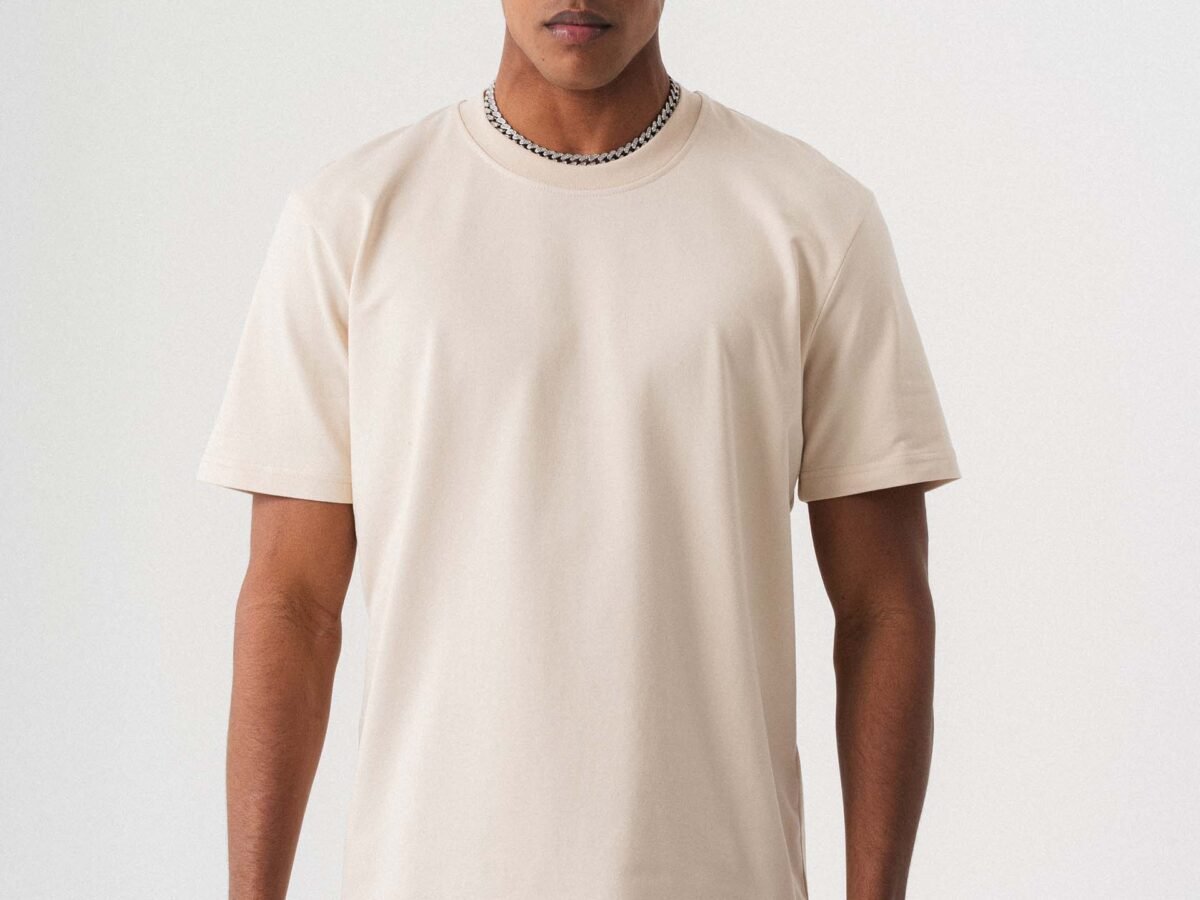Oversize Basic Cream T-Shirt