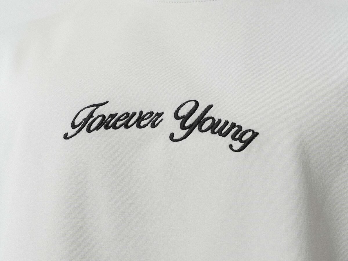 Forever Young Printed Gray Oversize Printed T-Shirt