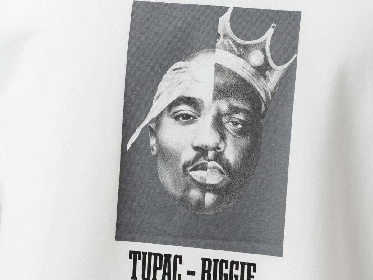 Tupac Biggie Printed White Oversize Printed T-Shirt
