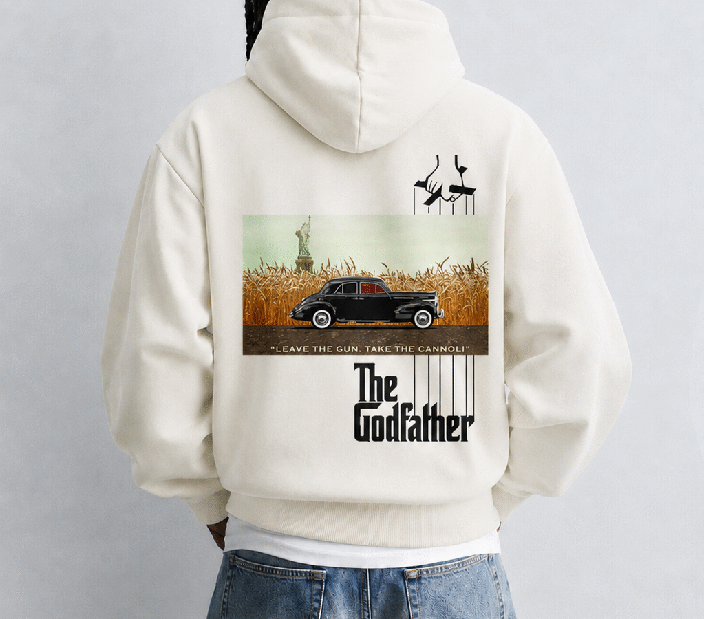 The Godfather Classic Car White Oversize Hoodie