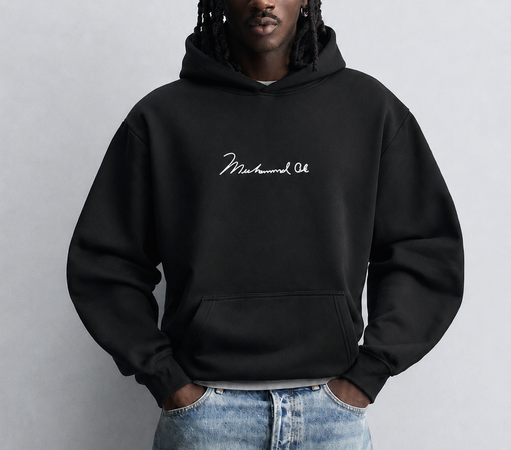 Muhammad Ali Black Oversize Hoodie