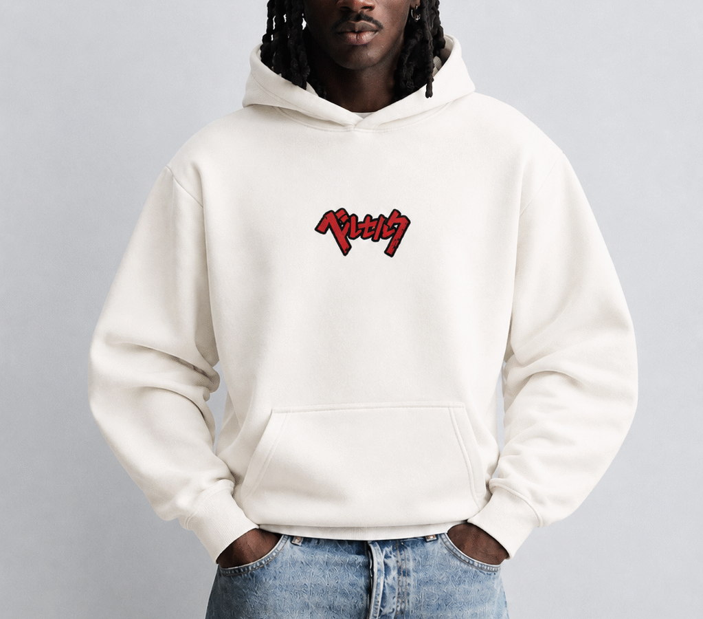 Berserk Anime White Oversize Hoodie