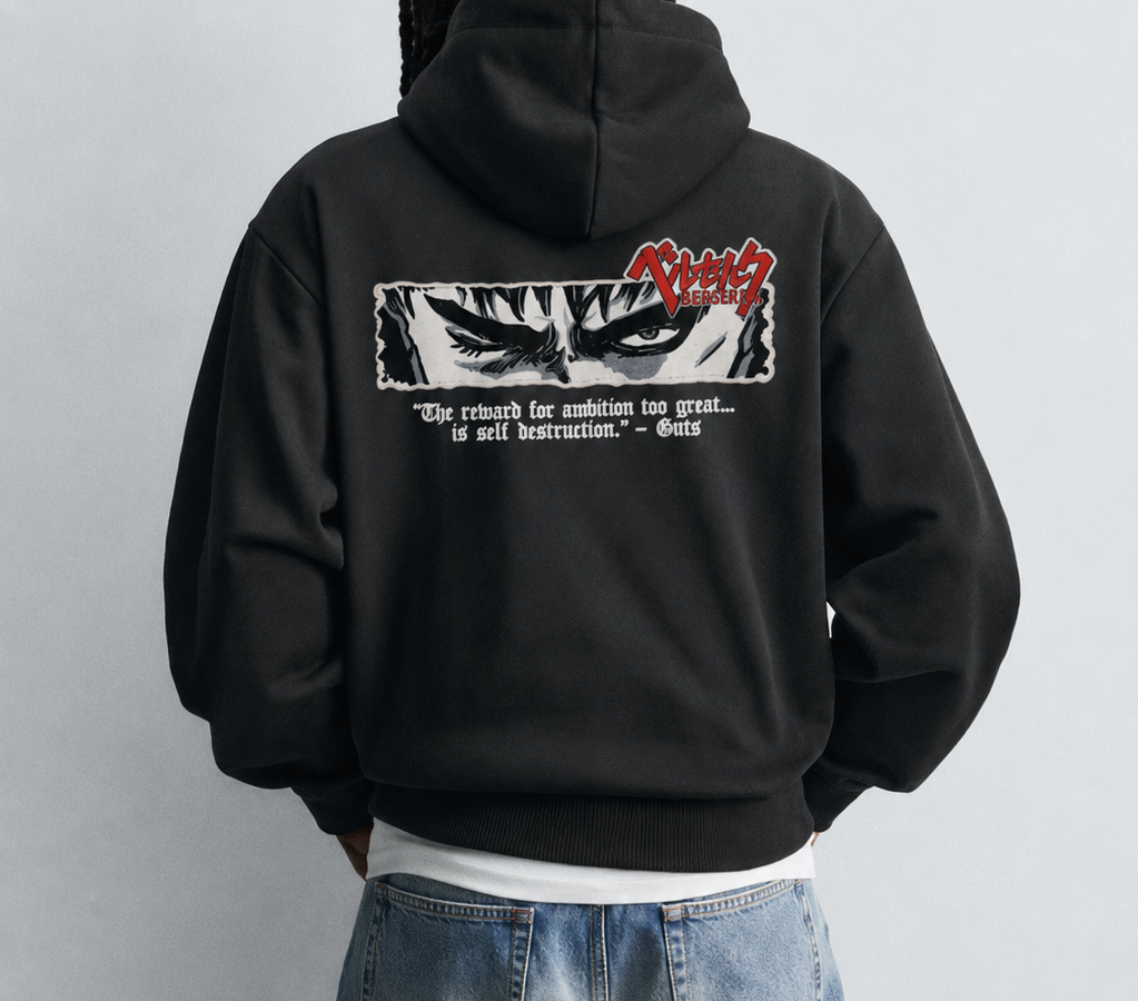 Berserk Anime Black Oversize Hoodie