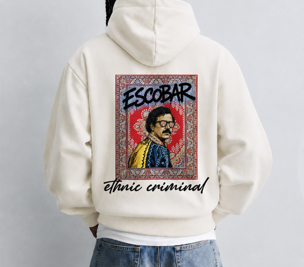 Ethnic Design Pablo Escobar White Oversize Hoodie
