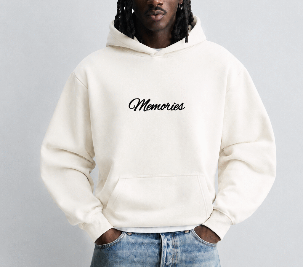 Ethnic Design Memories White Oversize Hoodie